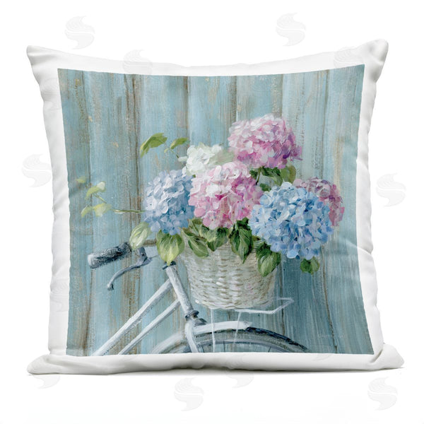 Stupell Industries Danhui Nai | Cape Cod Bicycle Flowers Printed Throw Pillow