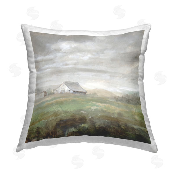 stupell industries Danhui Nai | Countryside Barn Landscape Printed Throw Pillow