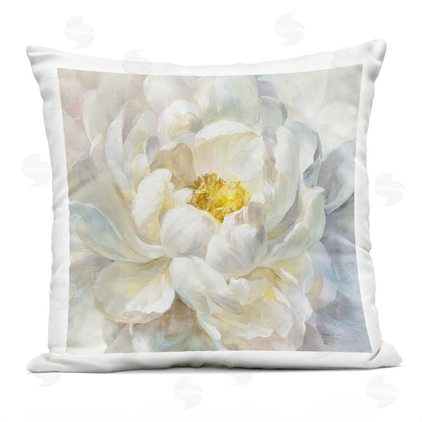 Stupell Industries Danhui Nai | Delicate Flower Petals Soft White Yellow Painting Printed Throw Pillow