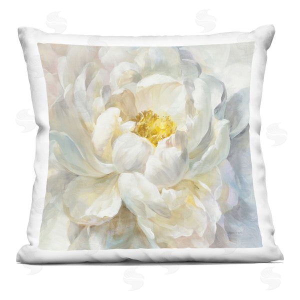 stupell industries Danhui Nai | Delicate Flower Petals Soft White Yellow Painting Printed Throw Pillow