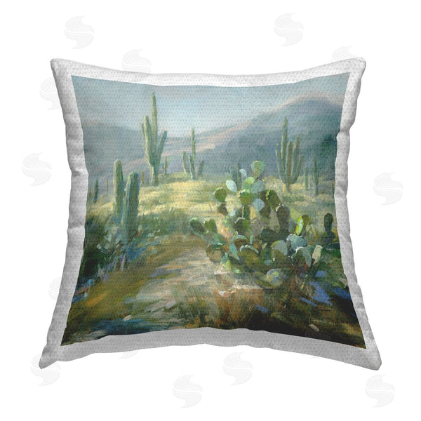 Stupell Industries Danhui Nai | Desert Cactus Mountain Landscape Printed Throw Pillow