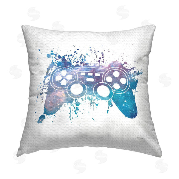 Stupell Industries Danhui Nai | Galaxy Pattern Game Controller Printed Throw Pillow