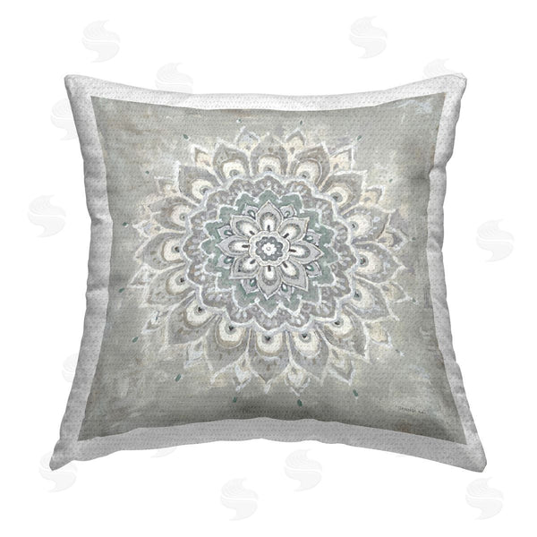 Stupell Industries Danhui Nai | Gentle Mandala Flower Printed Throw Pillow