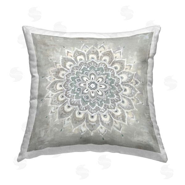 stupell industries Danhui Nai | Gentle Mandala Flower Printed Throw Pillow