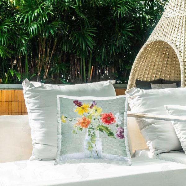 Stupell Industries Danhui Nai | Green Traditional Bouquet Printed Throw Pillow