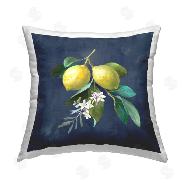 stupell industries Danhui Nai | Lemon Branches on Blue Printed Throw Pillow