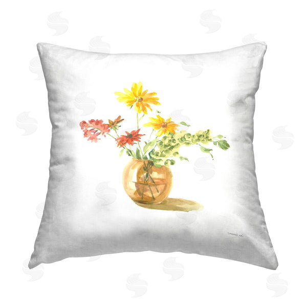 stupell industries Danhui Nai | Minimal Daisy Bouquet Printed Throw Pillow