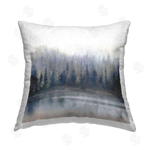 Stupell Industries Danhui Nai | Misty Gray Forest Printed Throw Pillow