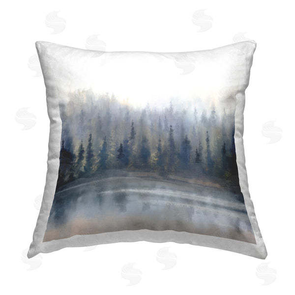stupell industries Danhui Nai | Misty Gray Forest Printed Throw Pillow