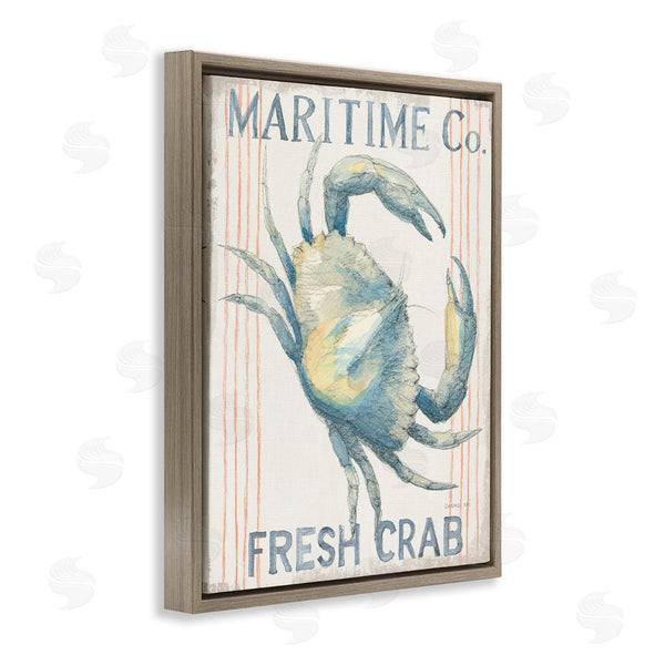 Stupell Industries Danhui Nai | Nautical Crab Seafood Sign Wall Art