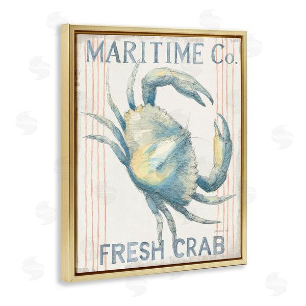 Stupell Industries Danhui Nai | Nautical Crab Seafood Sign Wall Art