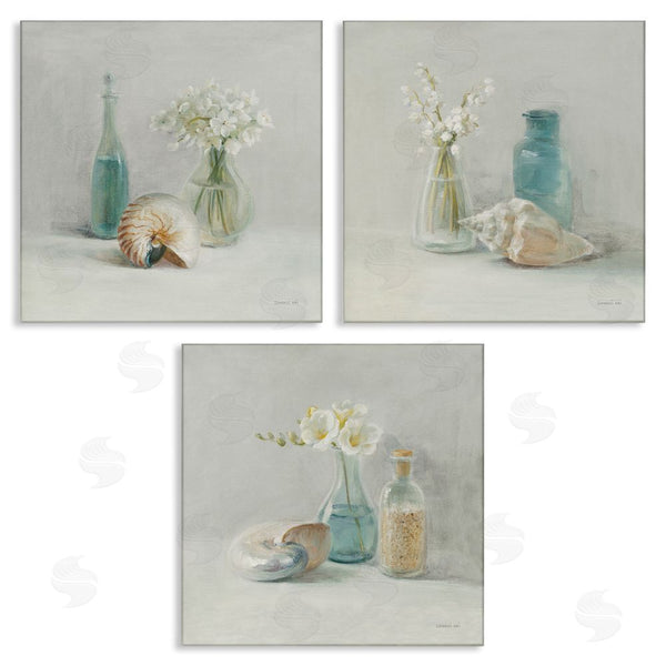 stupell industries Danhui Nai | Nautical Shells & Florals Soft Jars Still Life Wall Art