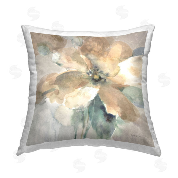 stupell industries Danhui Nai | Neutral Flower Blossoms Printed Throw Pillow