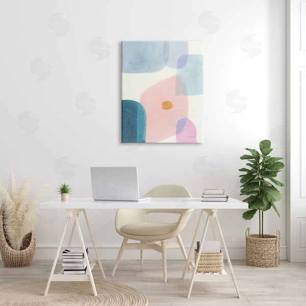 Stupell Industries Danhui Nai | Pastel Geometric Shape Abstraction Soft Blue Pink Yellow Wall Art