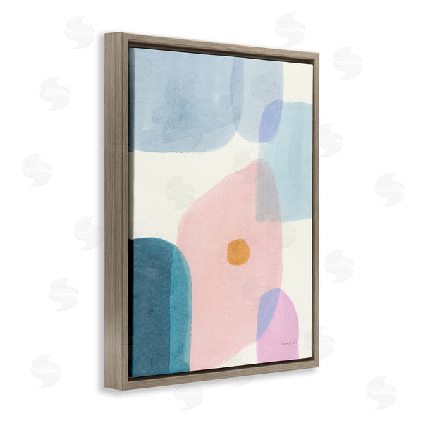 Stupell Industries Danhui Nai | Pastel Geometric Shape Abstraction Soft Blue Pink Yellow Wall Art