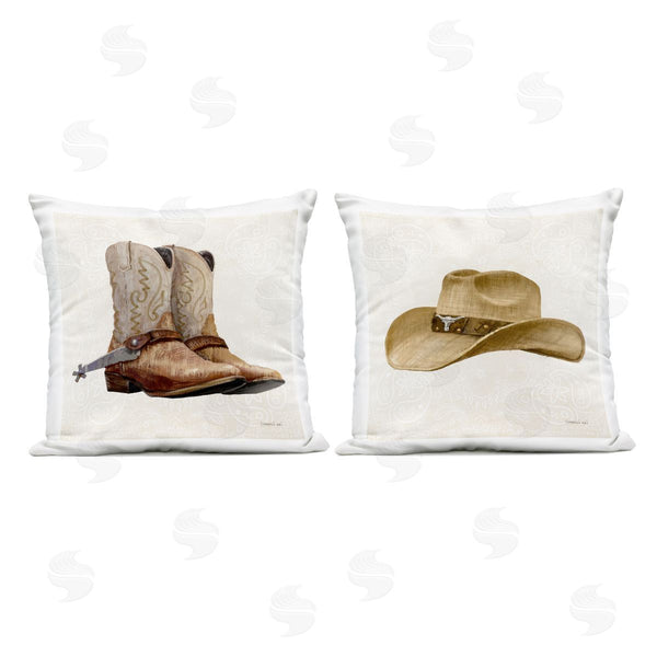 Stupell Industries Danhui Nai | Range Riders Hat & Boots Printed Throw Pillow Set