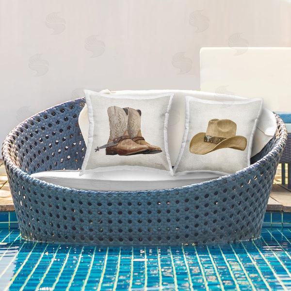 Stupell Industries Danhui Nai | Range Riders Hat & Boots Printed Throw Pillow Set