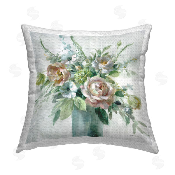 Stupell Industries Danhui Nai | Sage & Peach Blossoms Printed Throw Pillow