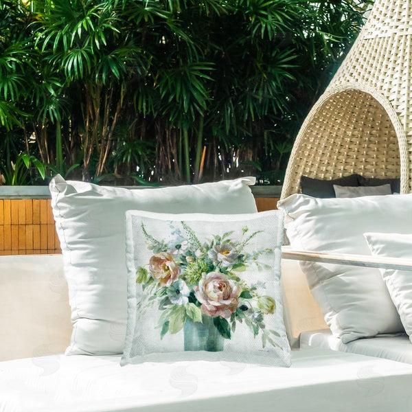 Stupell Industries Danhui Nai | Sage & Peach Blossoms Printed Throw Pillow