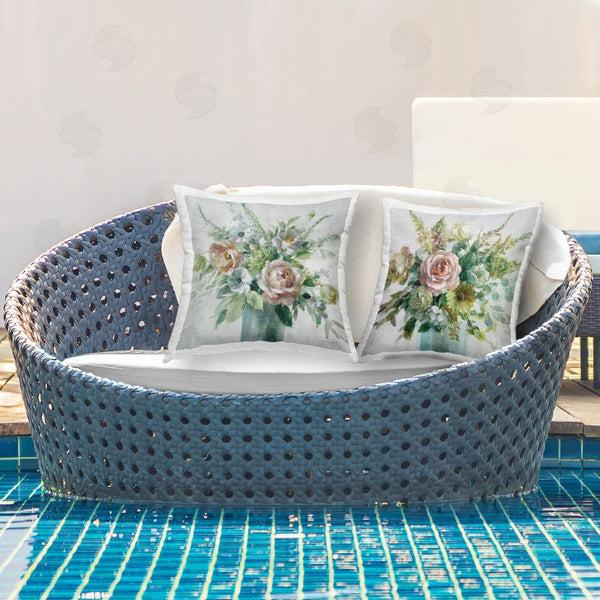 Stupell Industries Danhui Nai | Sage Peach Still Life Florals Printed Throw Pillow Set