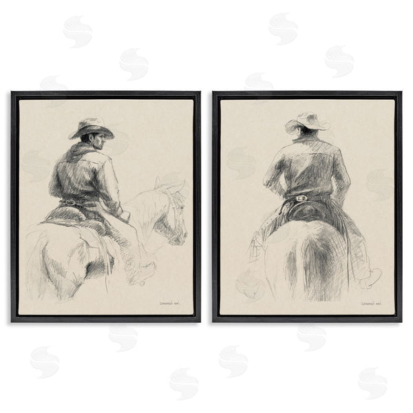 Stupell Industries Danhui Nai | Sketched Cowboy On Range Wall Art