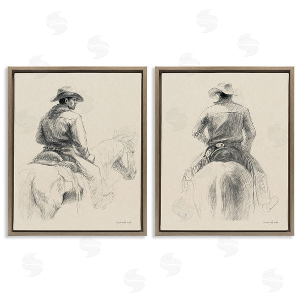 Stupell Industries Danhui Nai | Sketched Cowboy On Range Wall Art