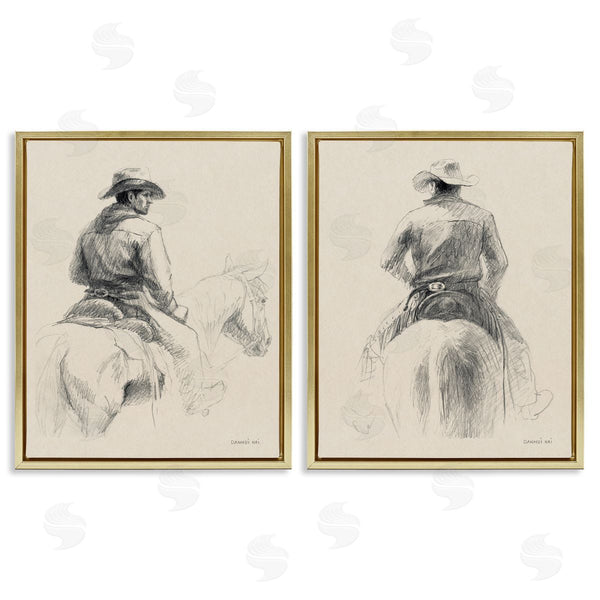 Stupell Industries Danhui Nai | Sketched Cowboy On Range Wall Art
