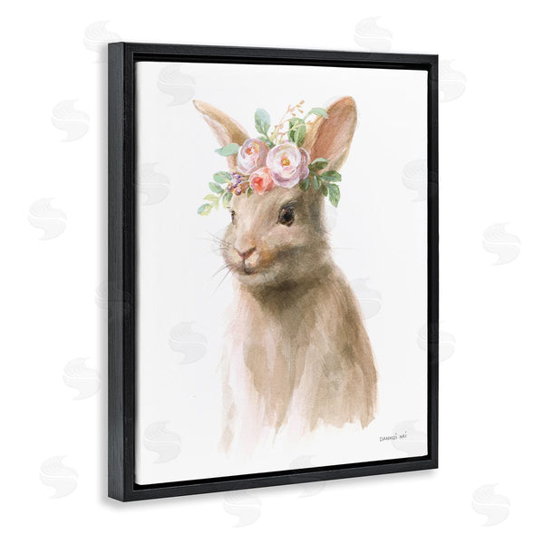 Stupell Industries Danhui Nai | Soft Baby Rabbit Spring Floral Crown Woodland Creature Wall Art