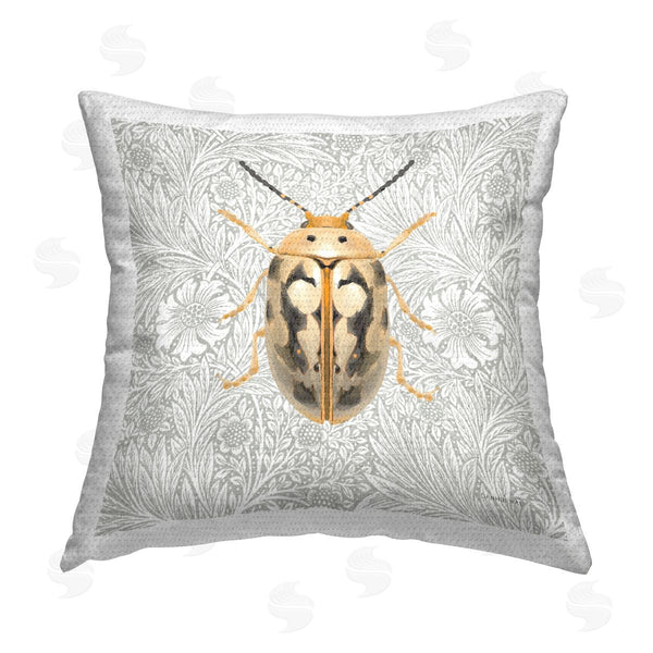 Stupell Industries Danhui Nai | Vintage Beetle Floral Pattern Printed Throw Pillow