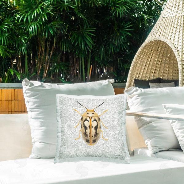 Stupell Industries Danhui Nai | Vintage Beetle Floral Pattern Printed Throw Pillow