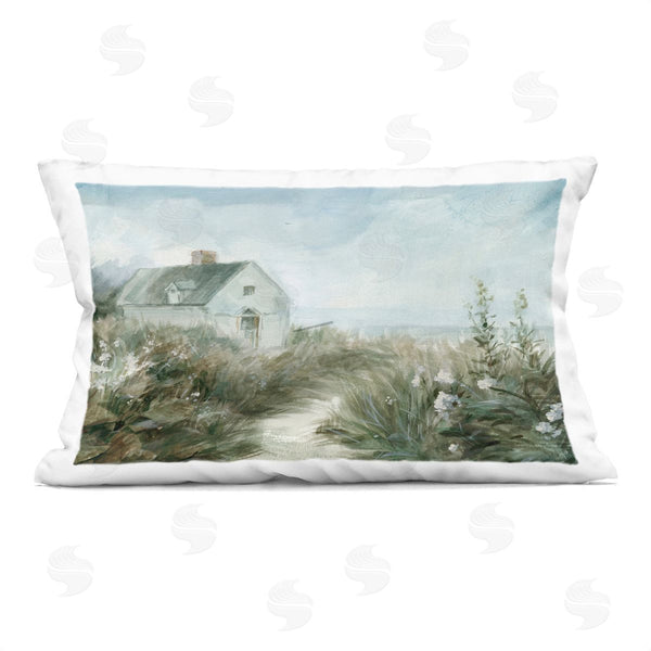 stupell industries Danhui Nai | Windswept Cottage by Sea Printed Throw Pillow