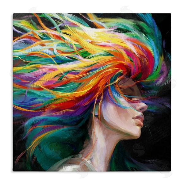 stupell industries Danhui Nai | Woman with Rainbow Hair Wall Art