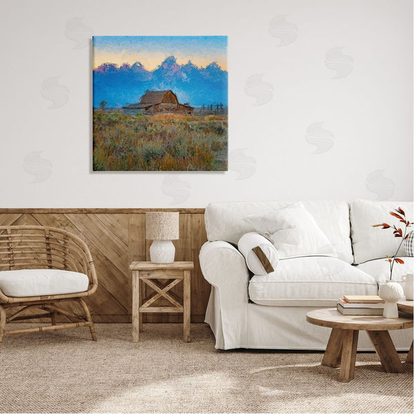 Stupell Industries Daniel Sproul | Countryside Farm Pasture Barn Bold Blue Sunset Wall Art