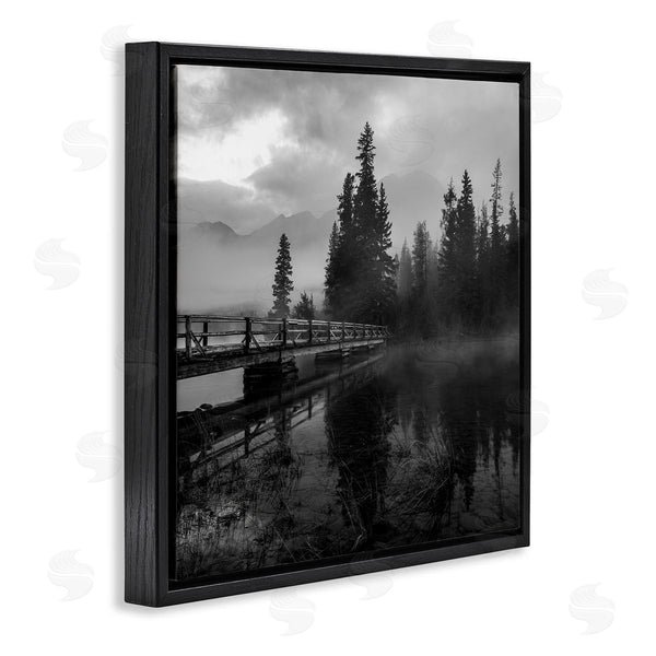 Stupell Industries Daniel Sproul | Foggy Lake Water Sky Misty Forest Rustic Photography Wall Art