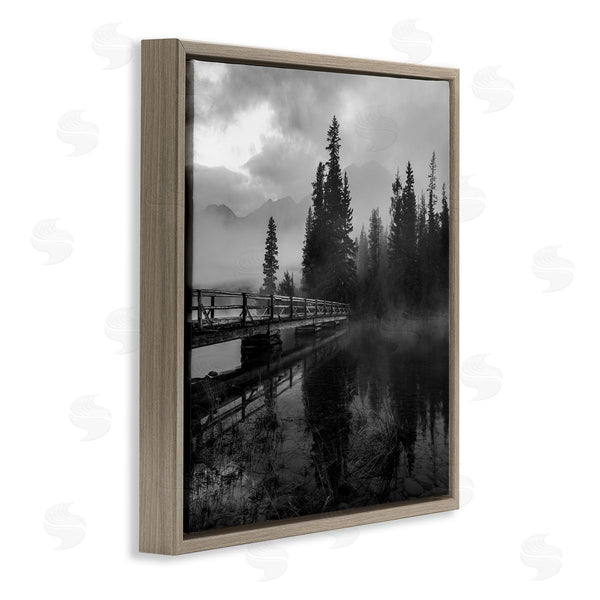 Stupell Industries Daniel Sproul | Foggy Lake Water Sky Misty Forest Rustic Photography Wall Art