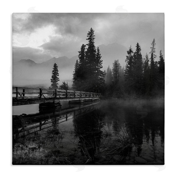 stupell industries Daniel Sproul | Foggy Lake Water Sky Misty Forest Rustic Photography Wall Art