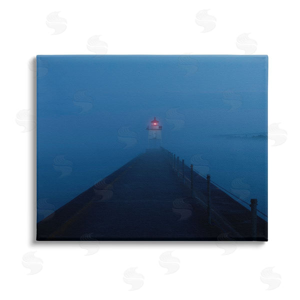 stupell industries Daniel Sproul | Foggy Lighthouse Dock Wall Art