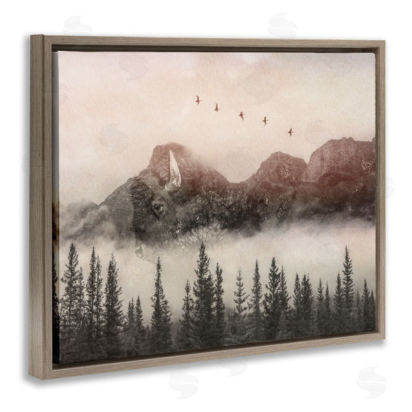 Stupell Industries Daniel Sproul | Foggy Weather Mountain Landscape Birds Pine Trees Wall Art
