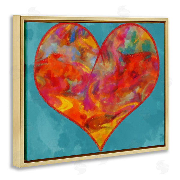 Stupell Industries Daniel Sproul | Modern Heart On Blue Wall Art