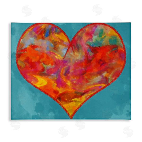 stupell industries Daniel Sproul | Modern Heart on Blue Wall Art