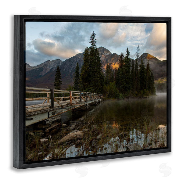 Stupell Industries Daniel Sproul | Mountainside Lake Bridge Cloudy Photography Landscape Wall Art