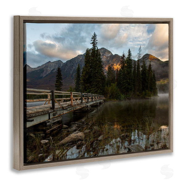 Stupell Industries Daniel Sproul | Mountainside Lake Bridge Cloudy Photography Landscape Wall Art