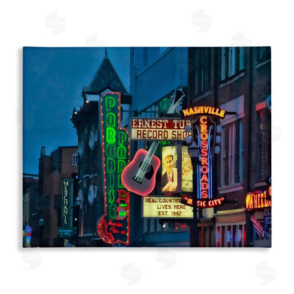 stupell industries Daniel Sproul | Nashville Music Night Scene Southern Urban Architecture Wall Art