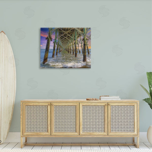 Stupell Industries Daniel Sproul | Ocean Foam Underneath Boardwalk Bridge Dock Sunset Wall Art