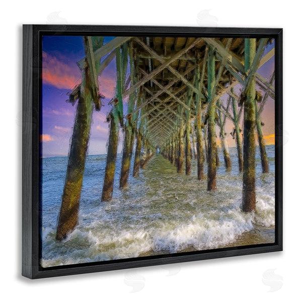 Stupell Industries Daniel Sproul | Ocean Foam Underneath Boardwalk Bridge Dock Sunset Wall Art