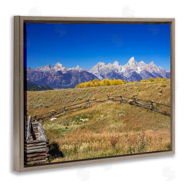 Stupell Industries Daniel Sproul | Panoramic Mountain Peaks Countryside Fence Grassland Field Wall Art
