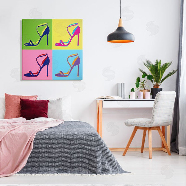 Stupell Industries Daniel Sproul | Pop Style High Heel Shoe Vivid Square Blocks Wall Art