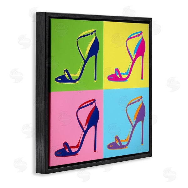 Stupell Industries Daniel Sproul | Pop Style High Heel Shoe Vivid Square Blocks Wall Art