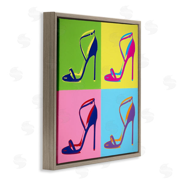 Stupell Industries Daniel Sproul | Pop Style High Heel Shoe Vivid Square Blocks Wall Art