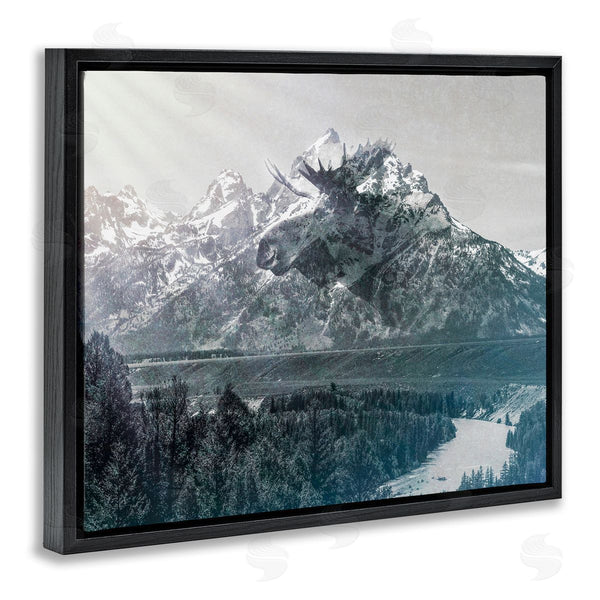 Stupell Industries Daniel Sproul | Quaint Sunny Mountain River Scenery Moose Antlers Wall Art